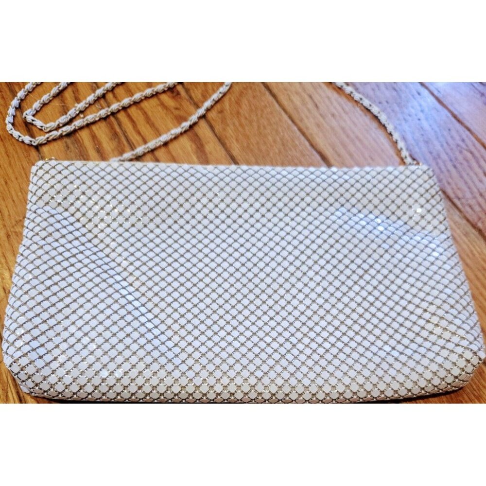 Vintage Bags By Marlo White Metal Mesh Bag Purse With Strap - Picture 2 of 9
